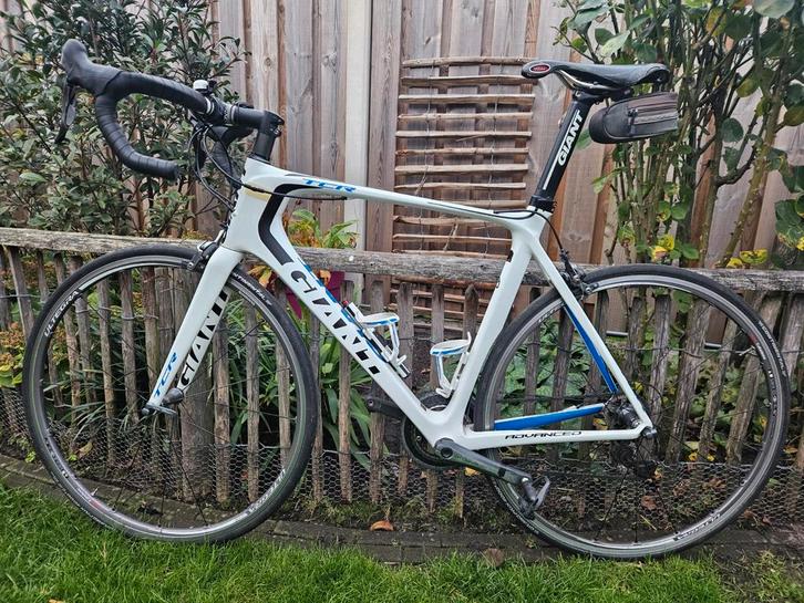 Giant TCR Advanced racefiets wit met blauw maat L dura ace, Fietsen en Brommers, Fietsen | Racefietsen, Gebruikt, Heren, Giant