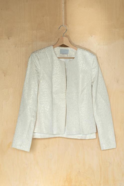 H&M wit offwhite blazer jasje met gouddraad 40 M, Kleding | Dames, Jasjes, Kostuums en Pakken, Zo goed als nieuw, Jasje, Maat 38/40 (M)