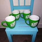 Cup a soup lichtgroen met witte rand set van 4 stuks, Huis en Inrichting, Keuken | Servies, Ophalen, Glas of Glazen, Gebruikt