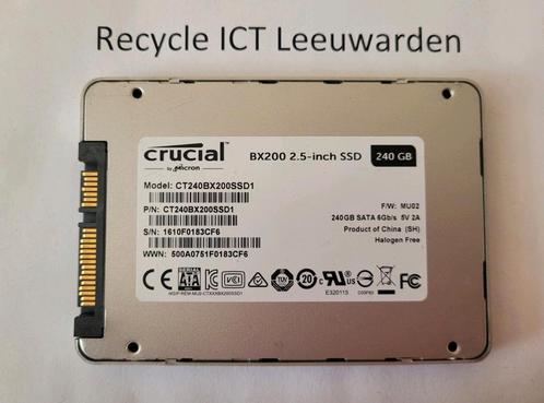 Crucial BX200 240gb laptop ssd hdd hardeschijf, Computers en Software, Harde schijven, Gebruikt, Laptop, Intern, SSD, SATA, Ophalen of Verzenden