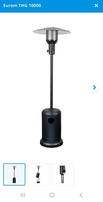 Eurom THG 10000 Terrasverwarmer Gas - Zo goed als nieuw! beschikbaar voor biedingen