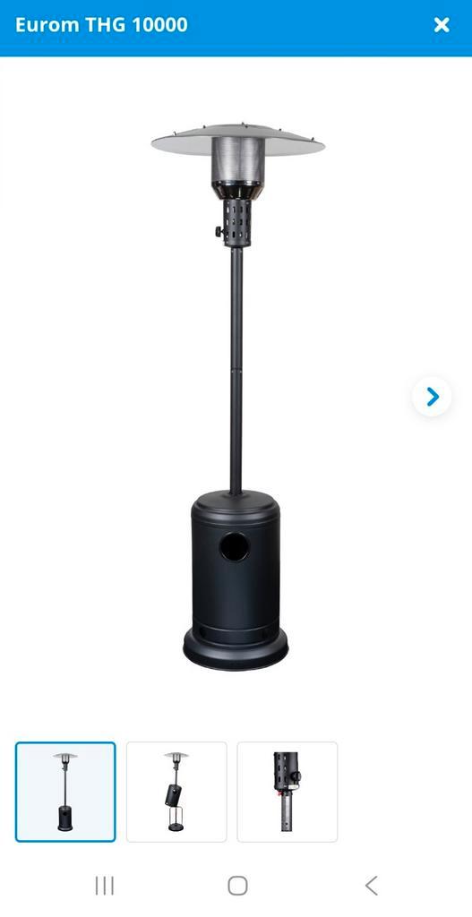 Eurom THG 10000 Terrasverwarmer Gas - Zo goed als nieuw!, Tuin en Terras, Terrasverwarmers, Ophalen