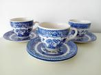 3 Old Willow theekopjes en 4 schotels., Huis en Inrichting, Keuken | Servies, Ophalen of Verzenden, Zo goed als nieuw, Overige stijlen