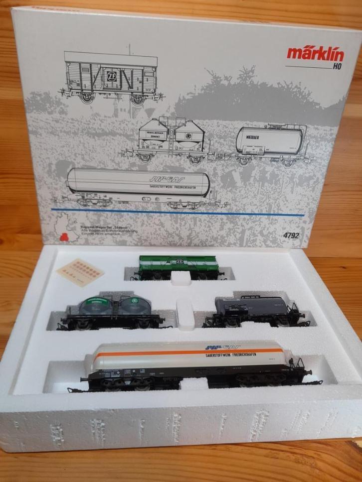 Märklin 4792 H0 Set van vier goederenwagons, Hobby en Vrije tijd, Modeltreinen | H0, Gebruikt, Wagon, Wisselstroom, Märklin, Ophalen of Verzenden