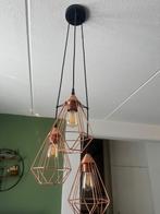 Salon of eettafel hanglamp industrieel koperkleur, Metaal, Gebruikt, Ophalen of Verzenden, 75 cm of meer