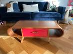 Fonteyn salontafel MADE (okkernoot & rood), Huis en Inrichting, Tafels | Salontafels, Ophalen, Gebruikt, 100 tot 150 cm, Eikenhout