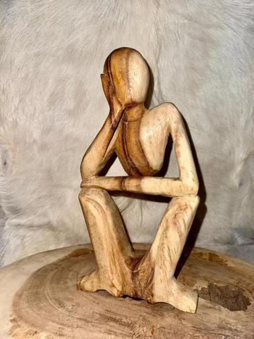 Thinking man, hout, handgemaakt beschikbaar voor biedingen
