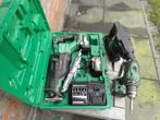 Reciprozaag 36V Hikoki accuzaag + accuboor + hamerboor set, Ophalen, Gebruikt, 70 mm of meer, 600 tot 1200 watt