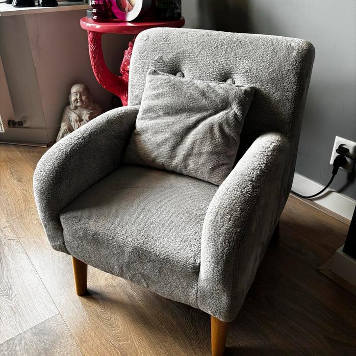 Prachtige, nieuwe kinderfauteuil - Lichtgrijs, Huis en Inrichting, Fauteuils, Nieuw, Stof, Minder dan 50 cm, Minder dan 75 cm