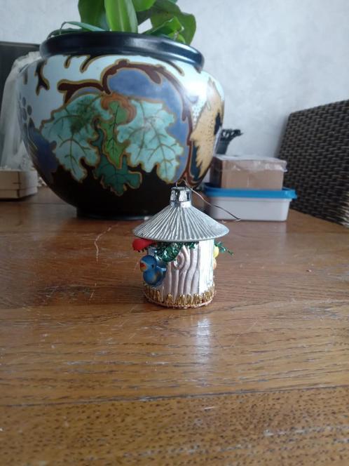 leuke oude kerstbal model voge voederhuisje met vogels, Diversen, Kerst, Gebruikt, Ophalen of Verzenden