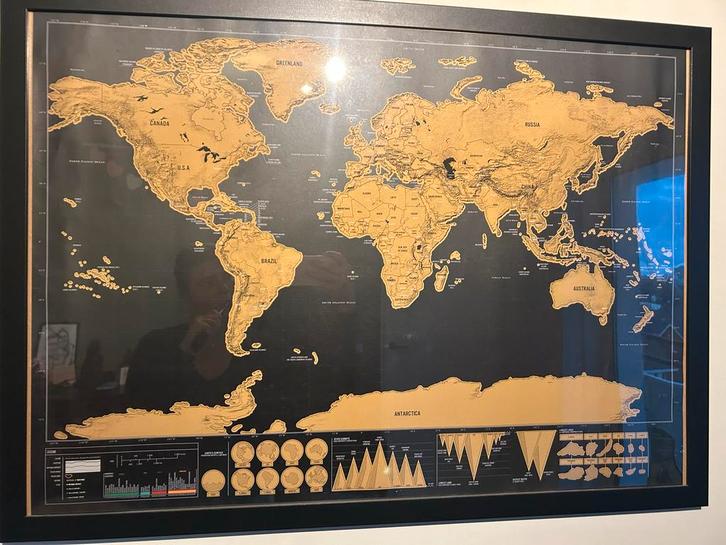 Scratch Map Wereldkaart - Kras Wereldkaart (ongebruikt), Huis en Inrichting, Woonaccessoires | Schilderijen, Tekeningen en Foto's