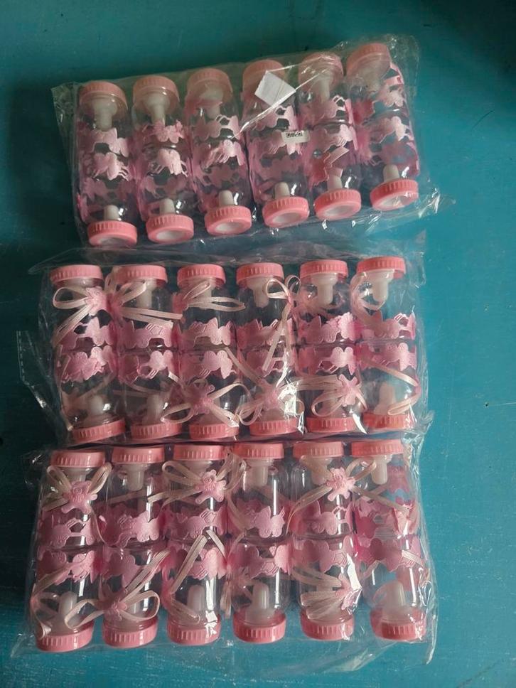 Decoratieve Flesjes met Roze Lint, Kinderen en Baby's, Kinderspulletjes, Nieuw, Ophalen of Verzenden