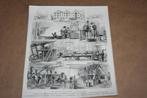 Antieke gravure - Fabriek Hollandia te Vlaardingen - 1884 !!, Antiek en Kunst, Kunst | Etsen en Gravures, Ophalen of Verzenden