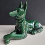 Groot art deco majolica aardewerk beeld, st clement, hond, Antiek en Kunst, Ophalen of Verzenden