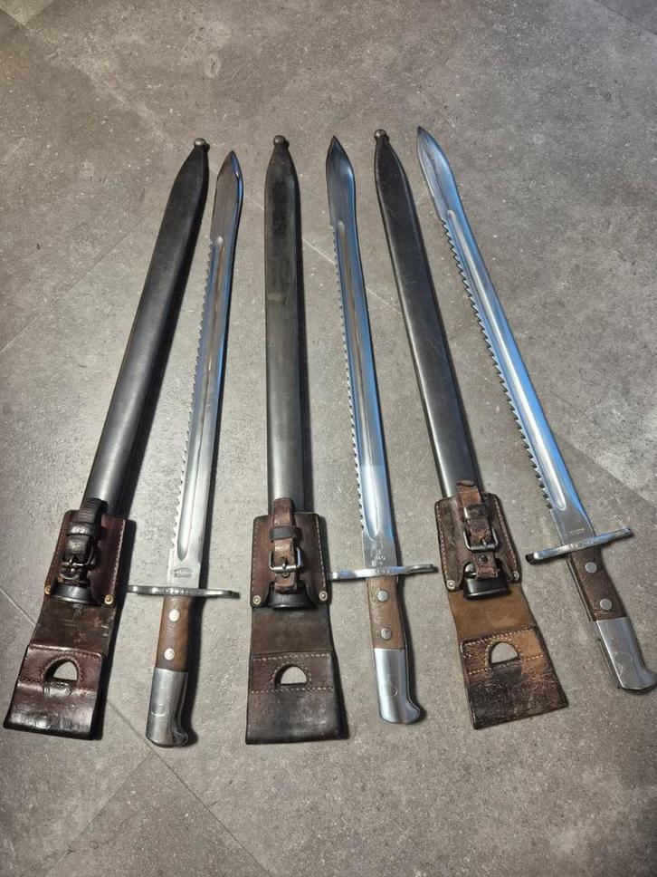 3x Schmidt ruben Zaag bajonetten !!!, Verzamelen, Militaria | Tweede Wereldoorlog, Landmacht, Mes of Dolk, Ophalen of Verzenden