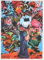 Ernst Fuchs(1930)Giclee op doek "Groot Bloemen Bouquet " Ges, Antiek en Kunst, Ophalen of Verzenden