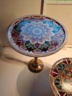 Decoratieve houten taartplateau met mandala, Huis en Inrichting, Ophalen of Verzenden, Zo goed als nieuw