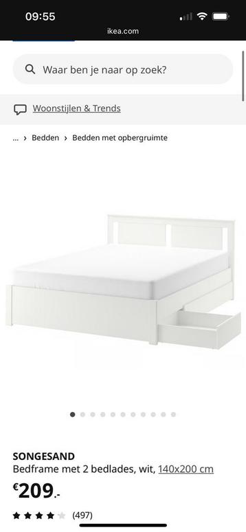 Songesand bedframe incl. Latenbodem en twee lades - afbeelding 1