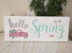 Houten paneel lente "Hello Spring", Ophalen of Verzenden, Zo goed als nieuw