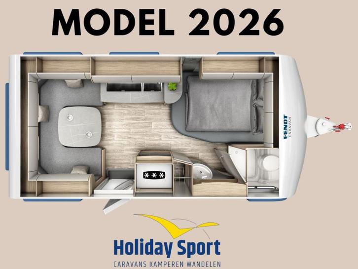 Fendt Bianco Selection 465 SFB Modeljaar 2026, Caravans en Kamperen, Caravans, Bedrijf, tot en met 4, 1000 - 1250 kg, Rondzit