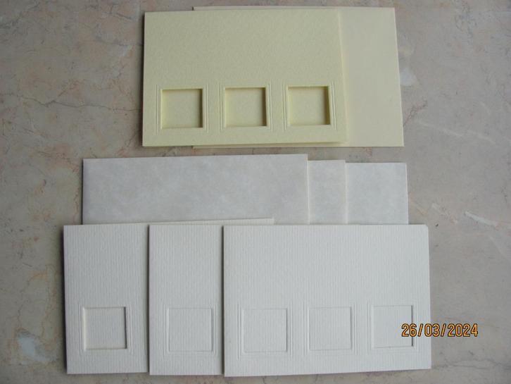 NIEUW 4x dubbel KAART roomkleur PASSE-PARTOUT venster PIPOOS, Hobby en Vrije tijd, Kaarten | Zelf maken, Nieuw, Blanco kaart of Basiskaart