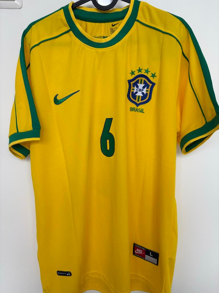 Retro Roberto Carlos Brazilië Shirt Nike wk 1998 madrid ajax, Ophalen of Verzenden, Nieuw, Maat 52/54 (L), Geel