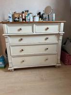 Landelijke wit houten commode, Huis en Inrichting, Ophalen, 100 tot 150 cm, Zo goed als nieuw, Minder dan 100 cm