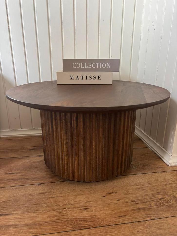 Salon tafel mango hout, Huis en Inrichting, Tafels | Salontafels, Nieuw, Minder dan 50 cm, 50 tot 100 cm, Rond, Ophalen