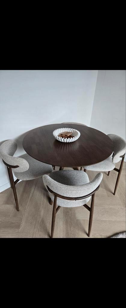 Japandi Eettafel Set + 4 Stoelen - Perfecte Staat!, Huis en Inrichting, Tafels | Eettafels, Zo goed als nieuw, 100 tot 150 cm