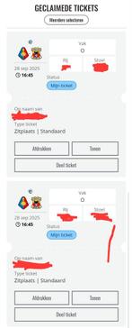 Telstar - Go Ahead Eagles 2 kaartjes vak O, Tickets en Kaartjes, Twee personen, April