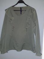 Mosgroene travelstof top, Ophalen of Verzenden, Zo goed als nieuw, Maat 46/48 (XL) of groter, Korte mouw