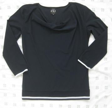 Penn & Ink donkerblauwe top, witte streep, marine, XL 42 beschikbaar voor biedingen