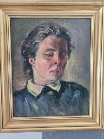 vintage portret op karton rond 1930 beschikbaar voor biedingen