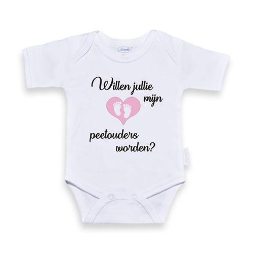 Zwanger? Tekst shirt willen jullie mijn peetouders worden?, Kinderen en Baby's, Overige Kinderen en Baby's, Nieuw, Ophalen of Verzenden
