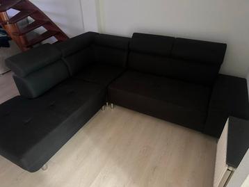 Zwarte Hoekbank - 265x220 cm beschikbaar voor biedingen