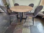 Bartafel+stoelen, Huis en Inrichting, Tafels | Eettafels, Ophalen, Gebruikt, Rond, Vier personen