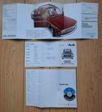 Audi 80/90 uit 1967, prijslijst en dealerlijst. € 5,--, Ophalen of Verzenden, Zo goed als nieuw, Audi