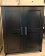 Zwarte Ikea kast met deuren - 78x95cm, Ophalen, Kunststof, Gebruikt, 70 tot 120 cm