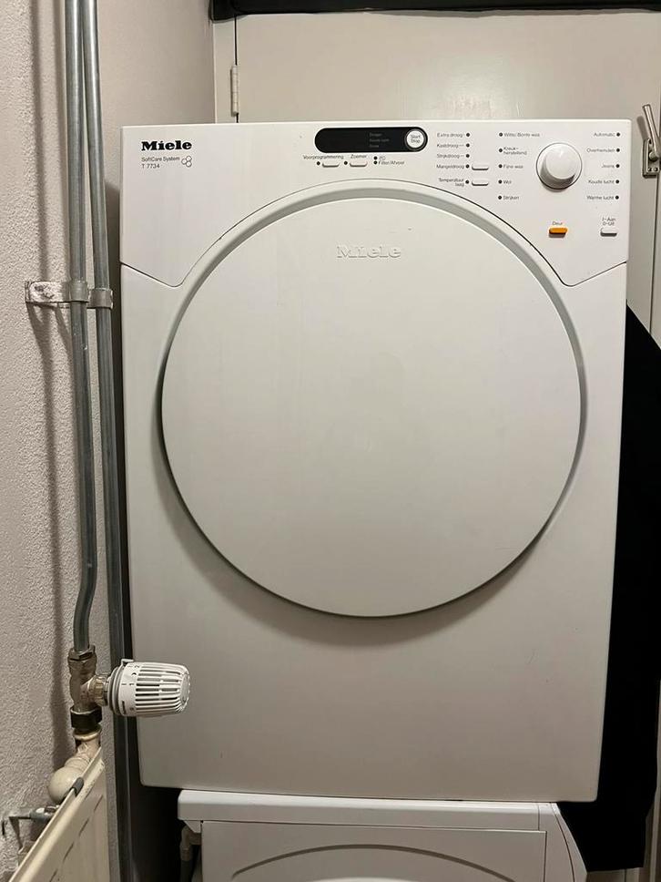 Miele wasdroger en Haier wasmachine, Witgoed en Apparatuur, Wasdrogers, Zo goed als nieuw, Luchtafvoer, Voorlader, 6 tot 8 kg