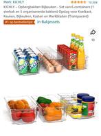 NIEUW! Kichly koelkast organizer 6 delig transparant €13,99, Witgoed en Apparatuur, Onderdelen en Toebehoren, Nieuw, Ophalen of Verzenden
