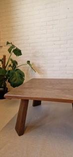 Vintage brutalist salontafel, massief eiken, Ophalen