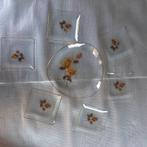 Petit fours schaaltje met 6 kleinere schaaltjes afb. rozen, Ophalen