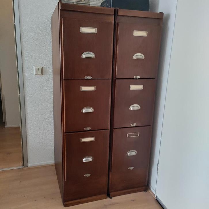 Tweemaal Archiefkast ladekast Vintage Art-Deco Fortschritt, Huis en Inrichting, Kasten | Ladekasten, Gebruikt, 100 tot 150 cm
