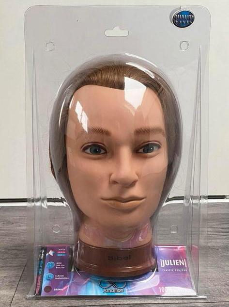 Nieuwe Sibel oefenhoofd/kapperspop Julien 100% echt haar, Hobby en Vrije tijd, Cursusmateriaal, Nieuw, Persoonlijke verzorging