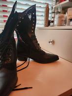 Western boots leer kant mt 39, Kleding | Dames, Schoenen, Ophalen of Verzenden, Zo goed als nieuw, Zwart