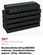 Bruinkool briketten 4 pakken a 25 kg, Minder dan 3 m³, Ophalen, Overige houtsoorten, Blokken