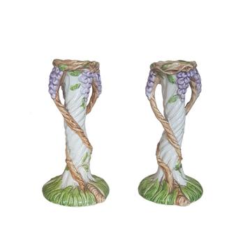 Art Nouveau keramiek kandelaars, set of 2 beschikbaar voor biedingen