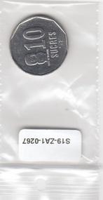 S19-ZA1-0267 Ecuador 10 Sucres 1991  KM92.2 XF, Verzenden, Zuid-Amerika