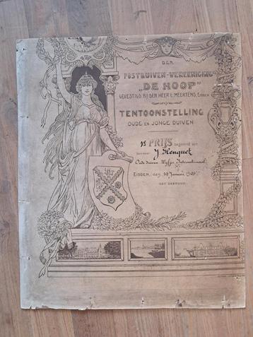 EIJSDEN "Postduiven-Vereeniging De Hoop" 1905 beschikbaar voor biedingen