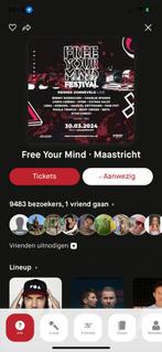 Free your mind Maastricht appic ticket, Tickets en Kaartjes, Evenementen en Festivals